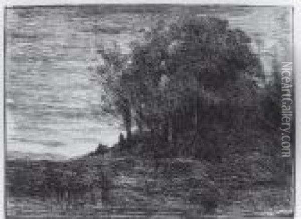 Le Bois De L'ermite (au Bords Du Lac Trasimene) Oil Painting - Jean-Baptiste-Camille Corot