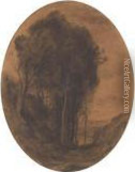 Un Paysage Avec Un Massif D'arbres Oil Painting - Jean-Baptiste-Camille Corot