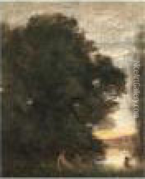 Baigneuses Au Bord D'un Lac Oil Painting - Jean-Baptiste-Camille Corot