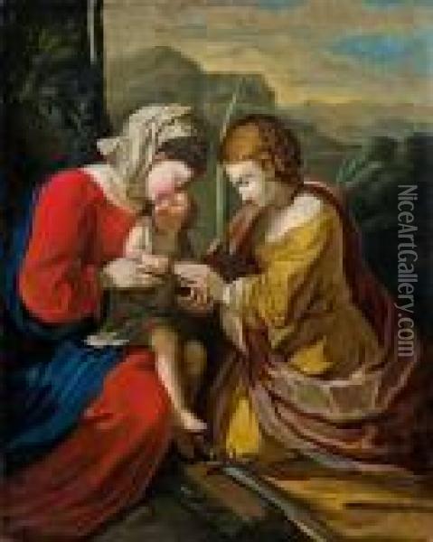 Mystische Vermahlung Der Hl. Katharina Oil Painting - Correggio, (Antonio Allegri)