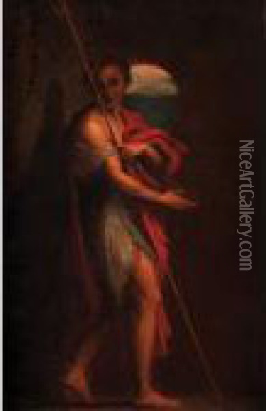 Saint John The Baptist Oil Painting - Correggio, (Antonio Allegri)