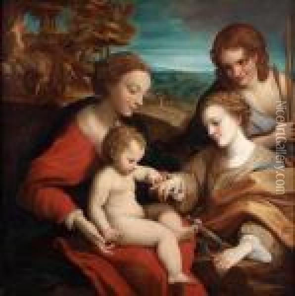Themystic Marriage Oil Painting - Correggio, (Antonio Allegri)