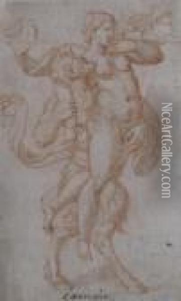 Satyr And Maiden Oil Painting - Correggio, (Antonio Allegri)