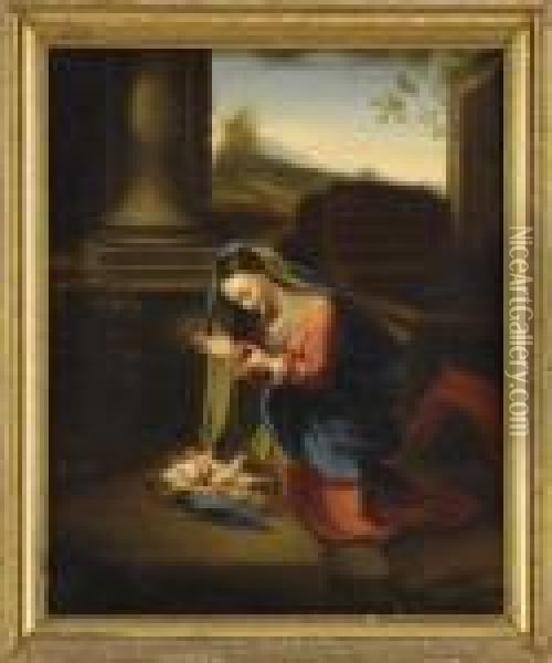 Anbetung Des Jesuskindes. Oil Painting - Correggio, (Antonio Allegri)