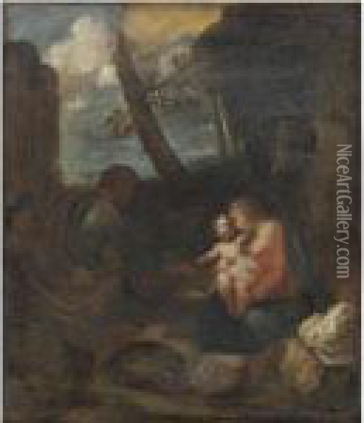 Riposo Durante La Fuga In Egitto Oil Painting - Correggio, (Antonio Allegri)