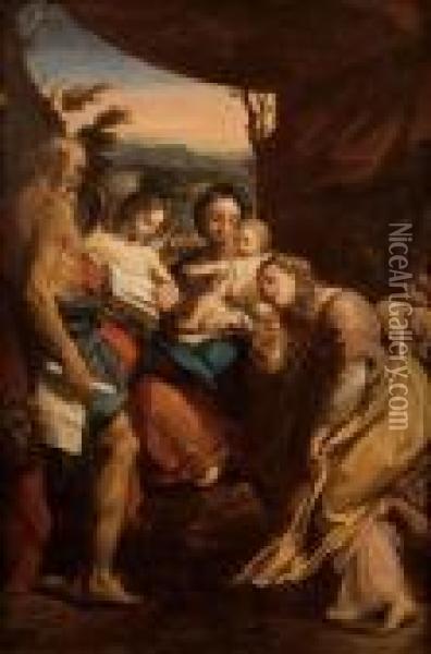Madonna Di San Girolamo (il Giorno) Oil Painting - Correggio, (Antonio Allegri)