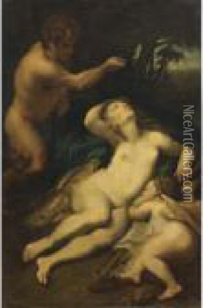 Giove E Antiope Oil Painting - Correggio, (Antonio Allegri)