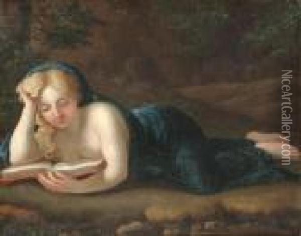 The Magdalene Reading Oil Painting - Correggio, (Antonio Allegri)