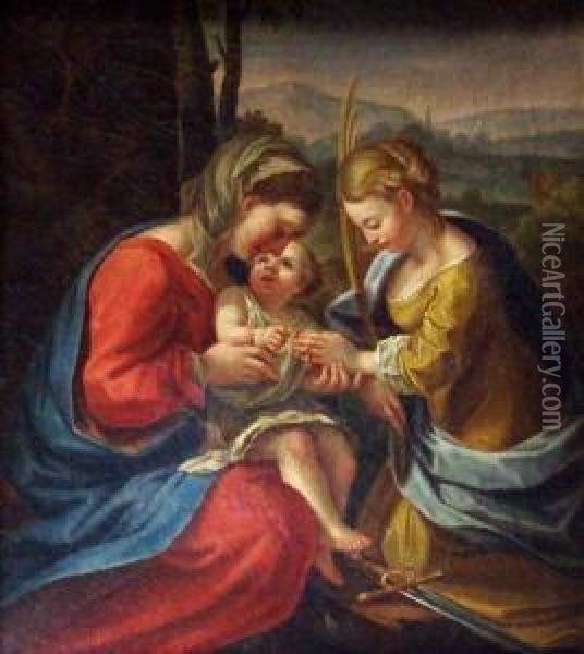 Die Verlobung Der Hl Oil Painting - Correggio, (Antonio Allegri)