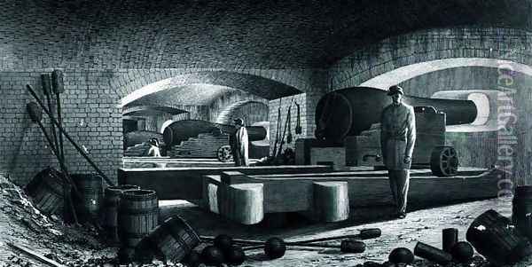 Fort Sumter Interior View of Three Gun Battery Oil Painting - John Ross Key