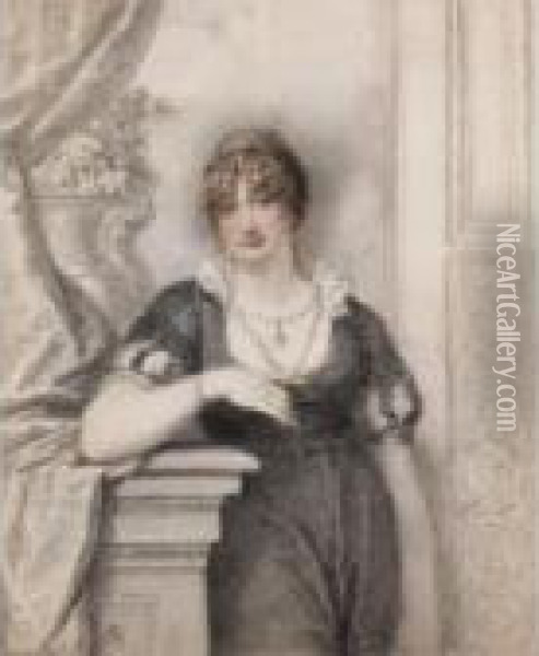 Portrait Of A Lady, Said To Be Charlotte, Marchioness Of Townshend Oil Painting - Richard Cosway