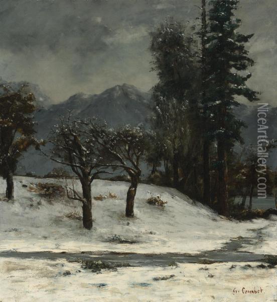 Neige Oil Painting - Gustave Courbet