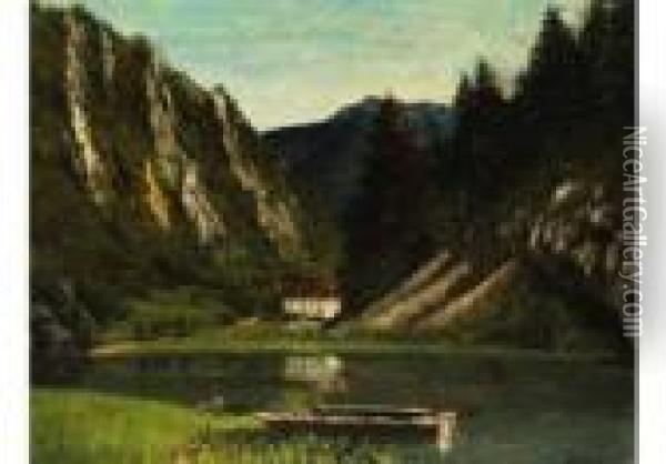 Les Doubs A La Maison Monsieur Oil Painting - Gustave Courbet