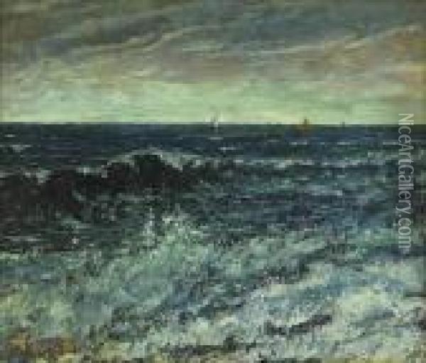 Voiliers Sur La Mer Oil Painting - Gustave Courbet