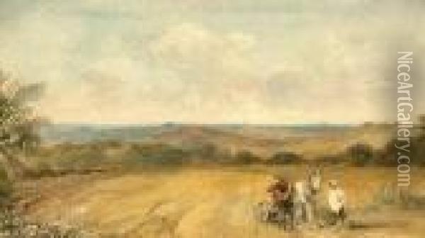 Ploughing Oil Painting - David Cox