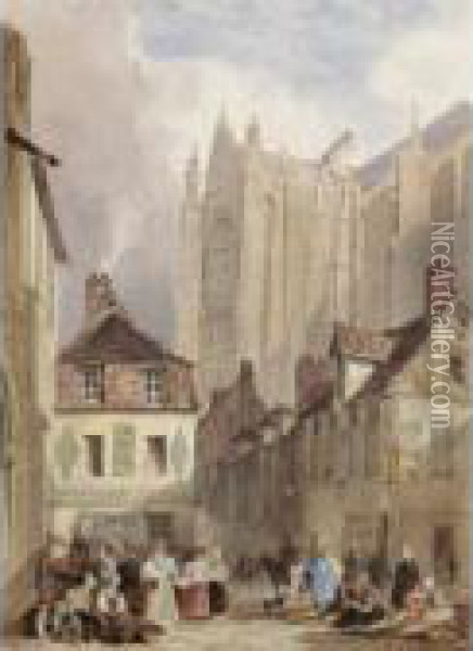French Town Oil Painting - David Cox
