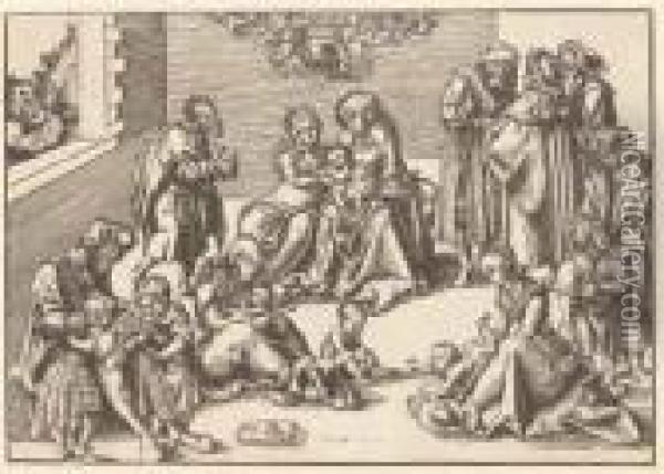 The Holy Kinship Oil Painting - Lucas The Elder Cranach