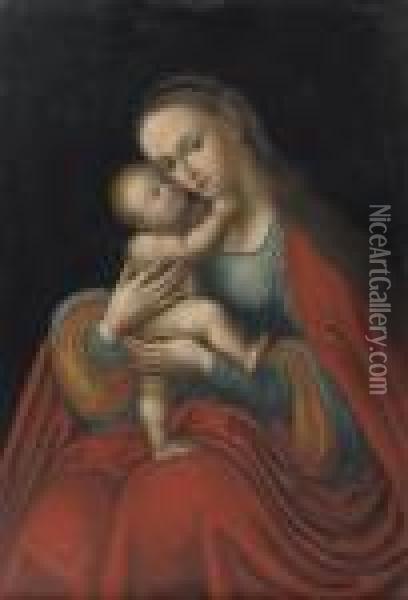 Madonna And Child Oil Painting - Lucas The Elder Cranach