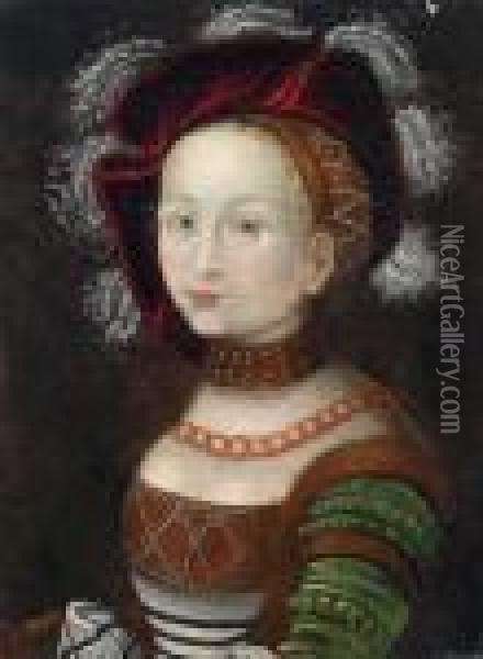 Einer Jungen Dame Oil Painting - Lucas The Elder Cranach