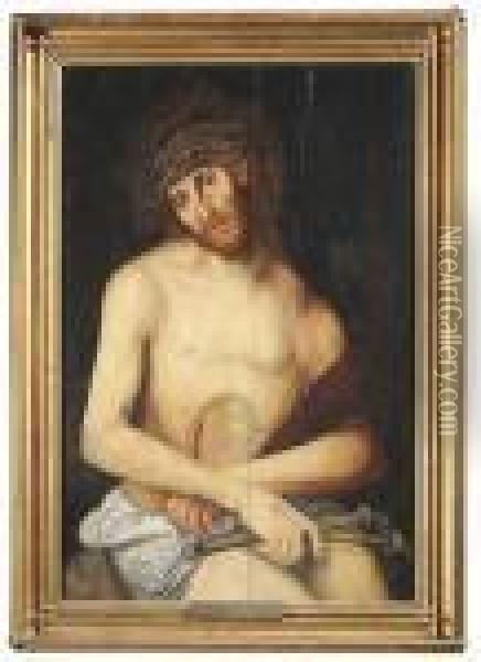 The Elder . Christ As The Man Of Sorrows Oil Painting - Lucas The Elder Cranach
