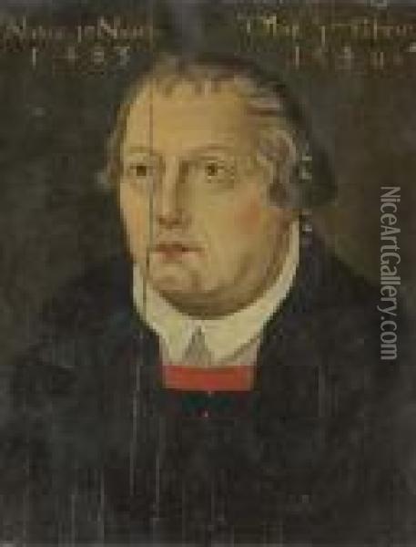 Portrait Of Martin Luther Oil Painting - Lucas The Elder Cranach