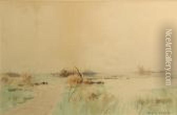 A Quiet Path Through The Desert Oil Painting - Bruce Crane