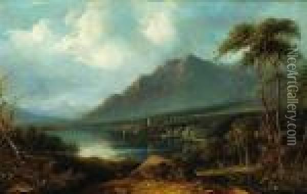 A View Of Loch Assynt, Scotland Oil Painting - Thomas Creswick