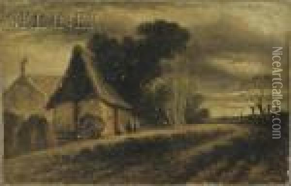Landscape In Norfolk Oil Painting - John Crome
