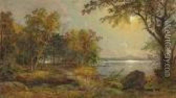 A Cabin On Greenwood Lake Oil Painting - Jasper Francis Cropsey