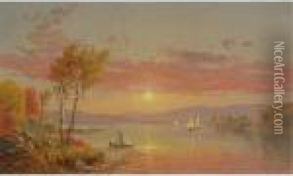 Sailing On The Lake (greenwood Lake) Oil Painting - Jasper Francis Cropsey