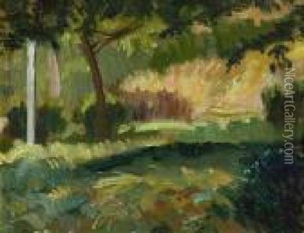 Chemin A Bormes Les Mimosas. Oil Painting - Henri Edmond Cross