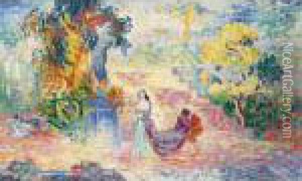 La Dame Au Parc Oil Painting - Henri Edmond Cross