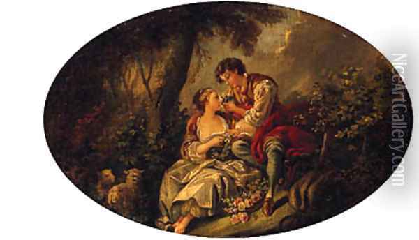 The Lovers Oil Painting - Nicolas Lancret