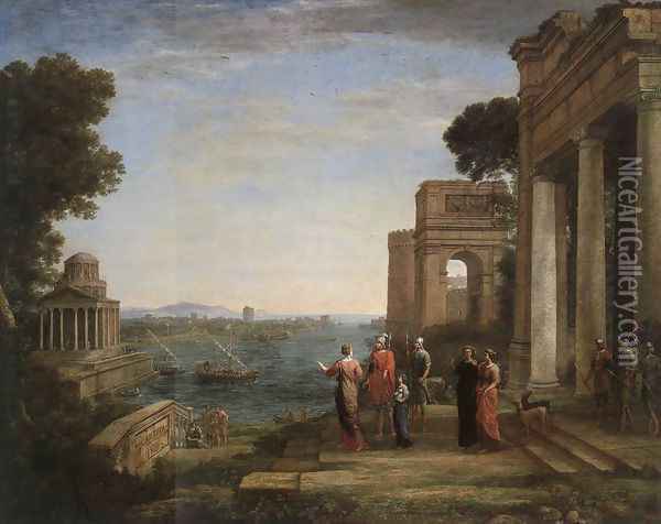 Aeneas's Farewell to Dido in Carthago 1676 Oil Painting - Claude Lorrain (Gellee)