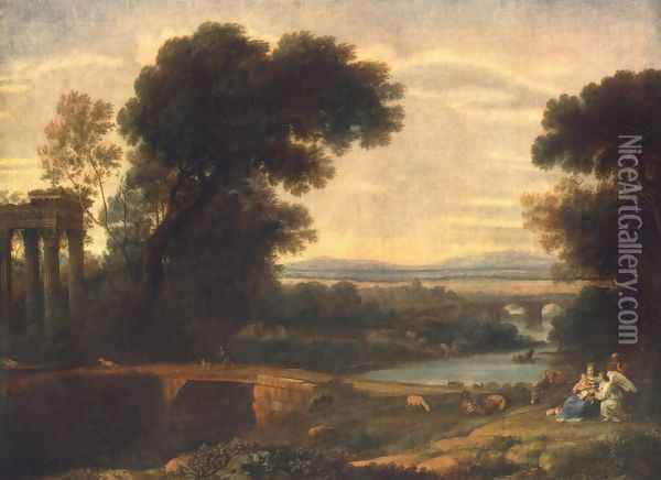 Landscape with the Rest on the Flight into Egypt 1666 Oil Painting - Claude Lorrain (Gellee)