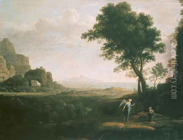 Hagar and Ishmael in the Desert Oil Painting - Claude Lorrain (Gellee)