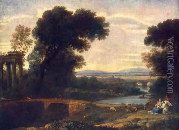 Landscape with Shepherds Oil Painting - Claude Lorrain (Gellee)