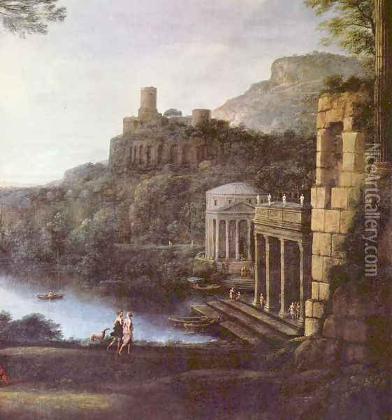 Landscape with the nymph Egeria and King Numa Oil Painting - Claude Lorrain (Gellee)