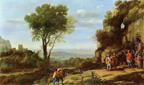 Landscape with David and three heroes Oil Painting - Claude Lorrain (Gellee)