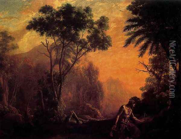 Landscape with hermit Oil Painting - Claude Lorrain (Gellee)