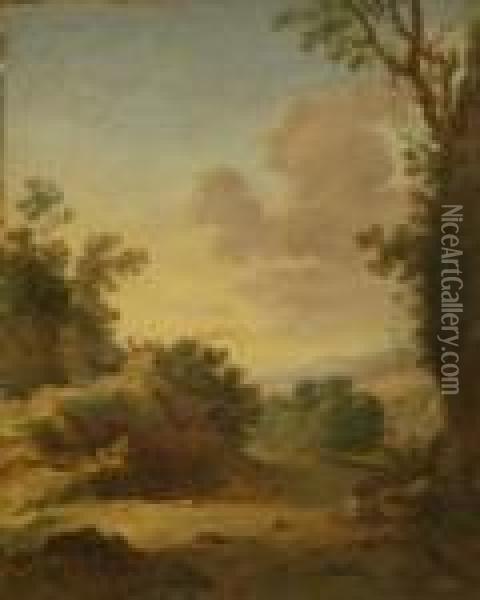 Figure And Donkey On A Rocky Track Oil Painting - Aelbert Cuyp