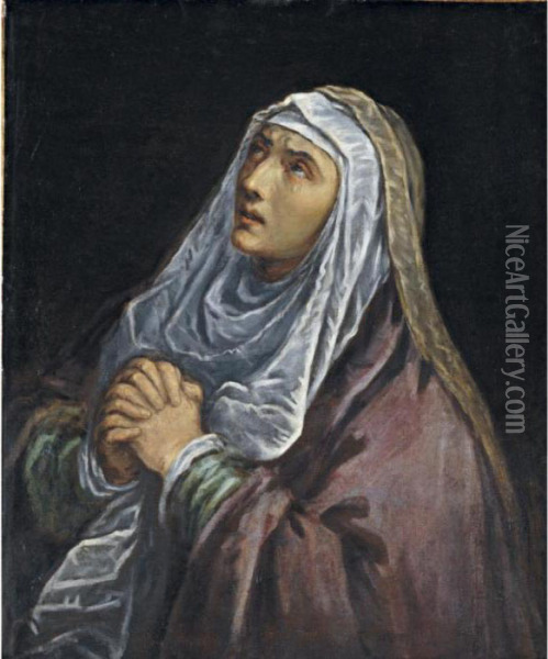 Mater Dolorosa Oil Painting - Jacopo Bassano (Jacopo da Ponte)