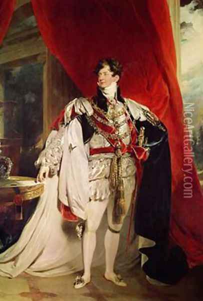 The Prince Regent later George IV 1762-1830 in his Garter Robes Oil Painting - Sir Thomas Lawrence
