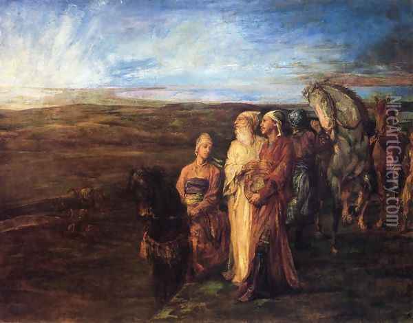 The Three Wise Men Aka Halt Of The Wise Men Oil Painting - John La Farge