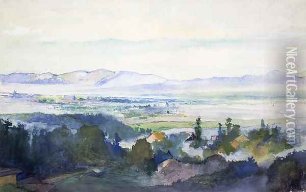 View Over Kyoto From Ya Ami Oil Painting - John La Farge