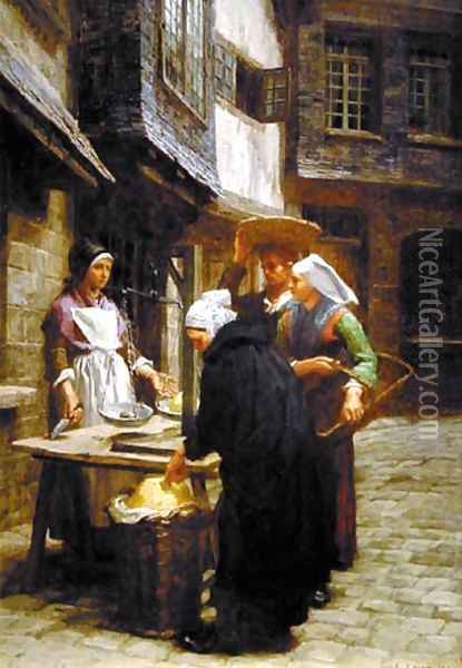 The Butter Market Oil Painting - Leon Augustin Lhermitte