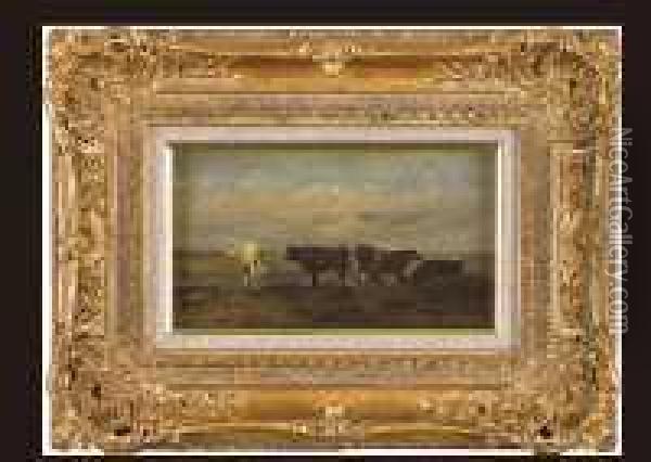 Betail Au Paturage Oil Painting - Charles-Francois Daubigny