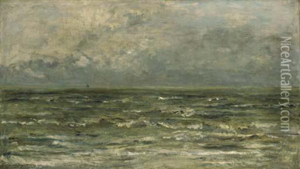 La Mer Oil Painting - Charles-Francois Daubigny