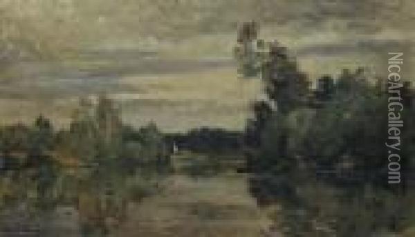 Bord De L'oise Oil Painting - Karl Pierre Daubigny