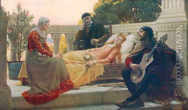 How Lisa Loved the King Oil Painting - Edmund Blair Blair Leighton
